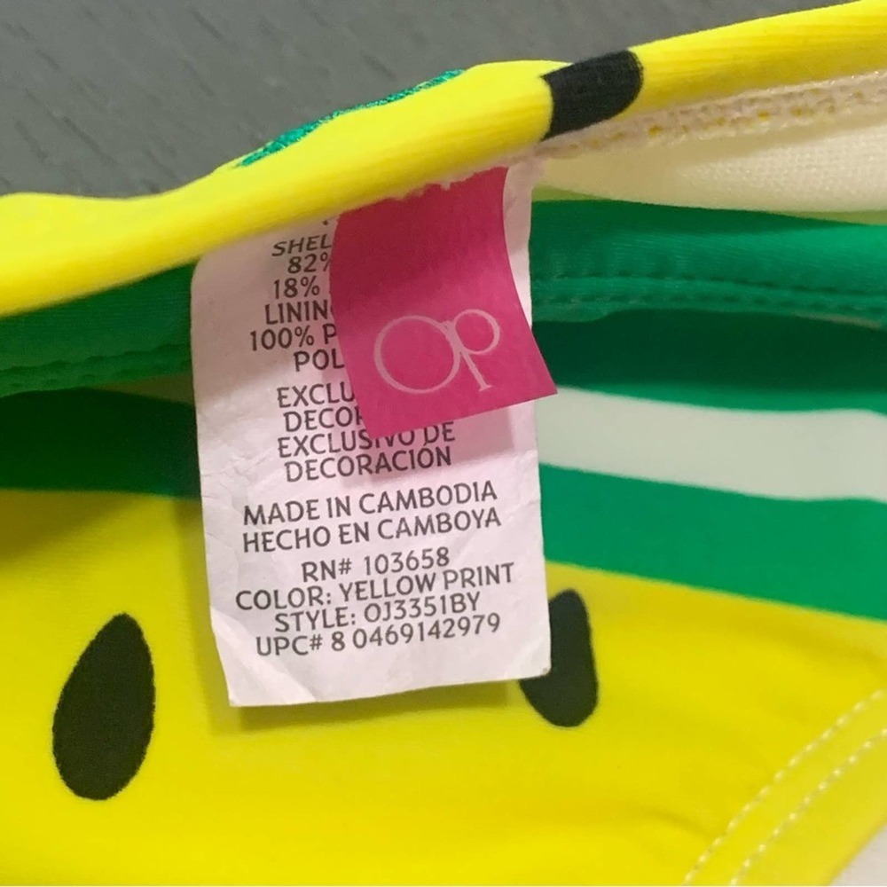 OP watermelon yellow green bikini bottom 11-13. - Picture 7 of 9